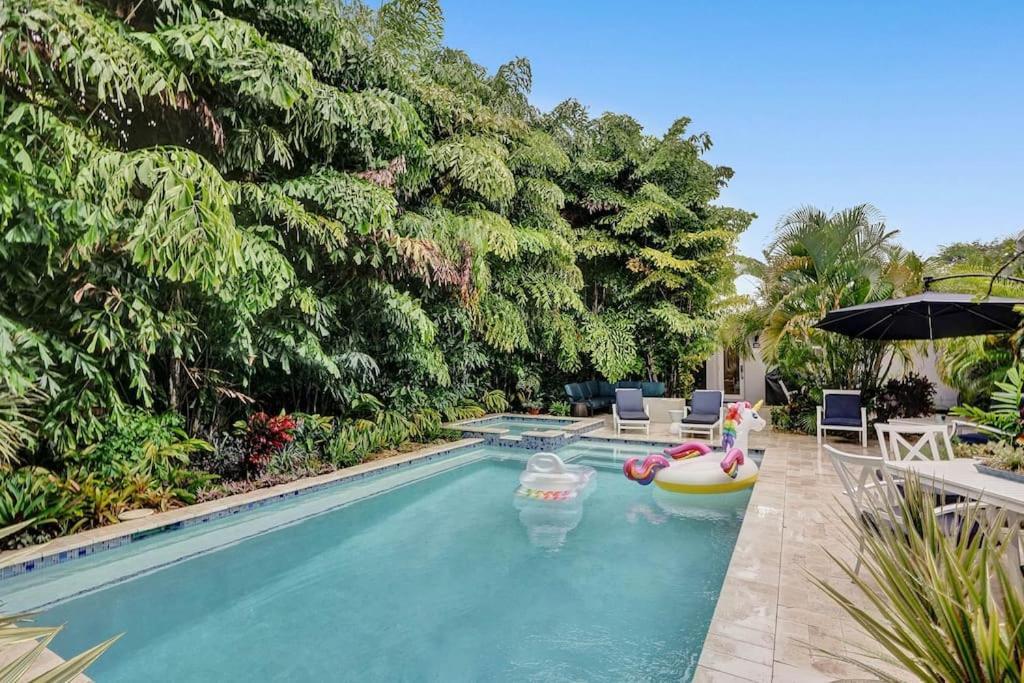 Stylish Tropical Oasis Hot Tub Pool Bbq Vila Fort Lauderdale Exterior foto